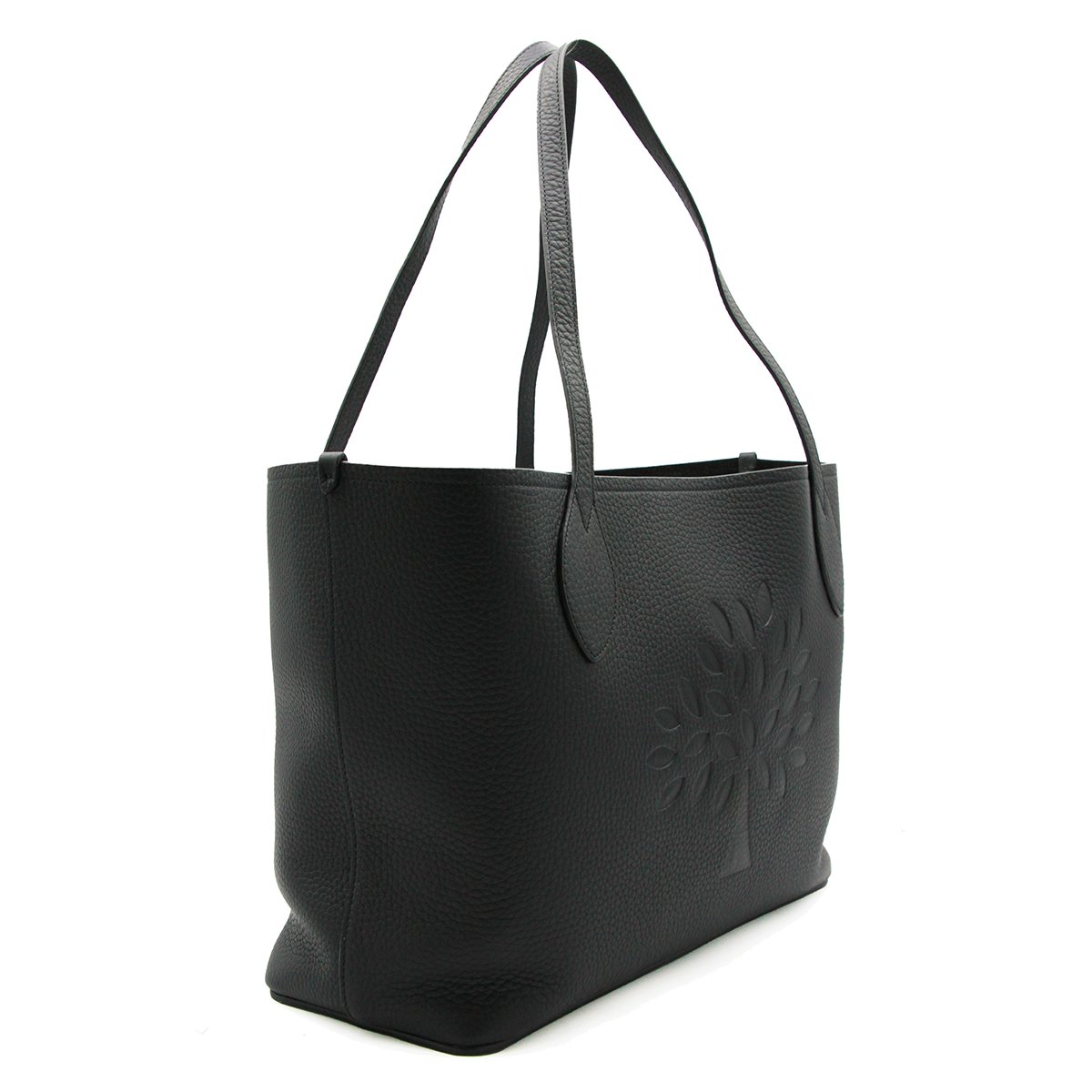 Textured Black Tote Bag with Embossed Design
