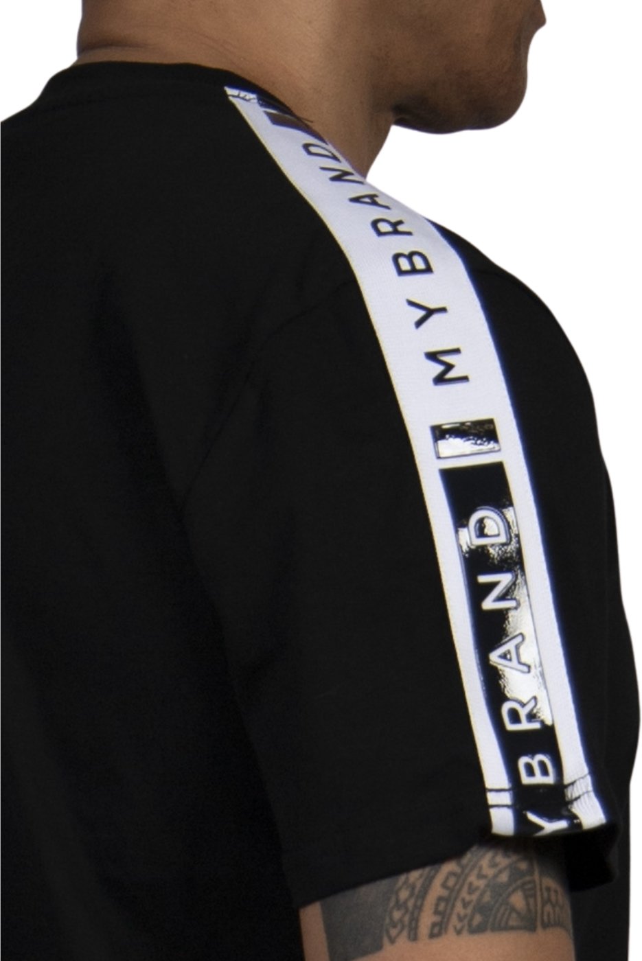 MB Contrast Taping T-Shirt | BLACK