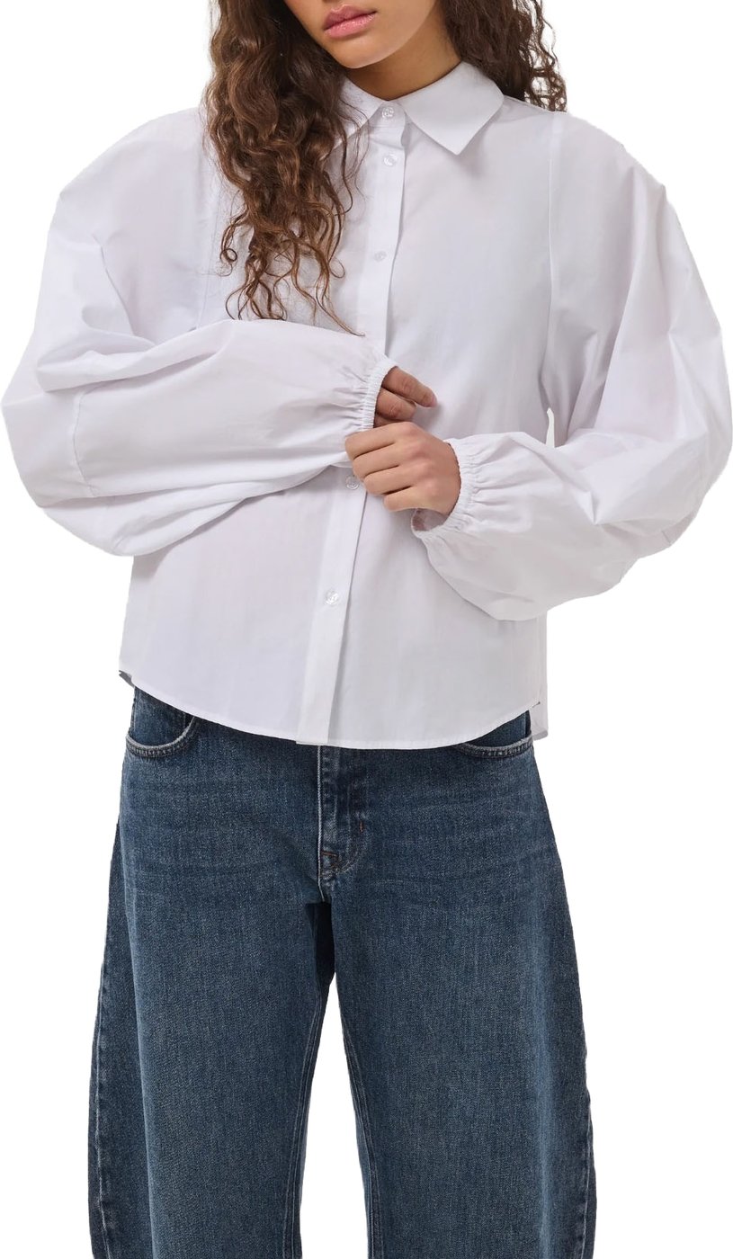 My Essential Wardrobe - Sunna Balloon Sleeve Shirt - 10705680 - 110601 Bright White