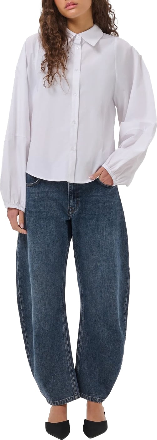 My Essential Wardrobe - Sunna Balloon Sleeve Shirt - 10705680 - 110601 Bright White
