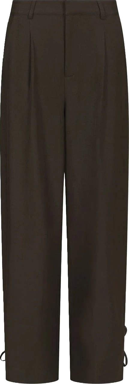 Neo Noir - Isotta Structure Tie Pants - 170430 - 676 Dark Brown