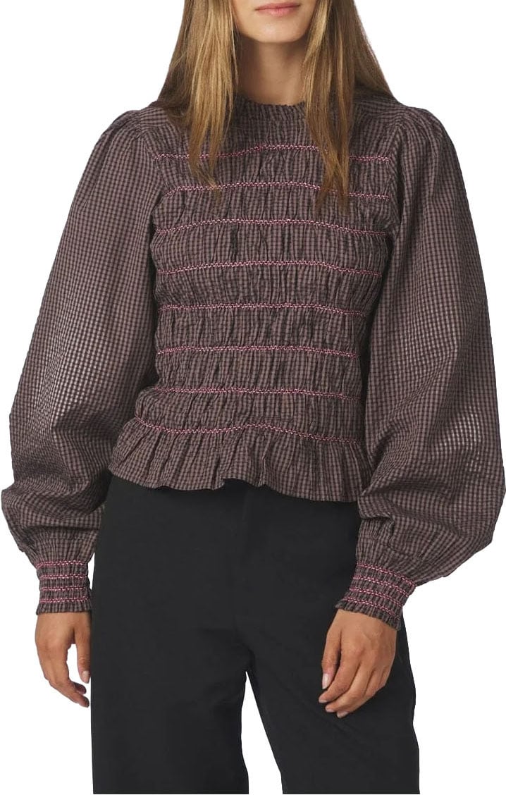 Neo Noir - Oliana Check Blouse - 170534 - 306 Dusty Brown