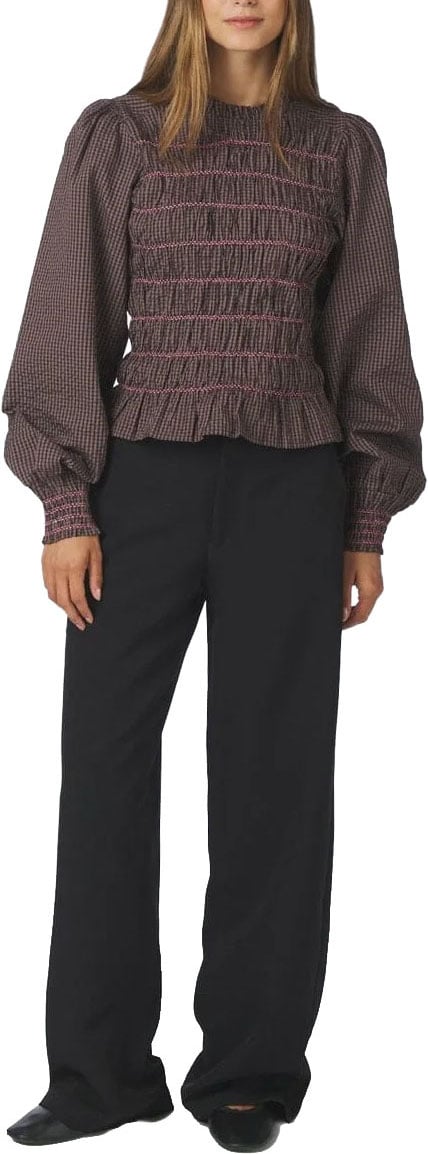 Neo Noir - Oliana Check Blouse - 170534 - 306 Dusty Brown
