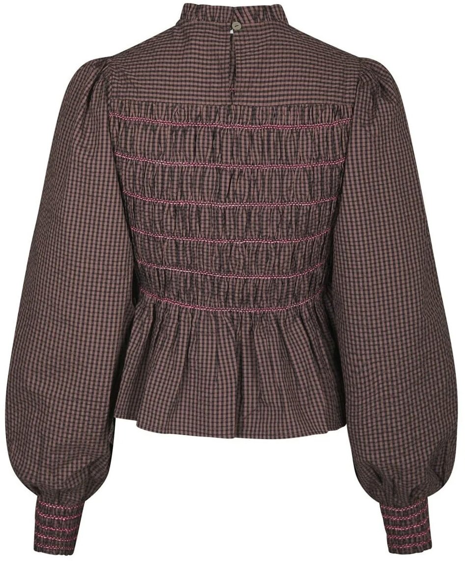 Neo Noir - Oliana Check Blouse - 170534 - 306 Dusty Brown