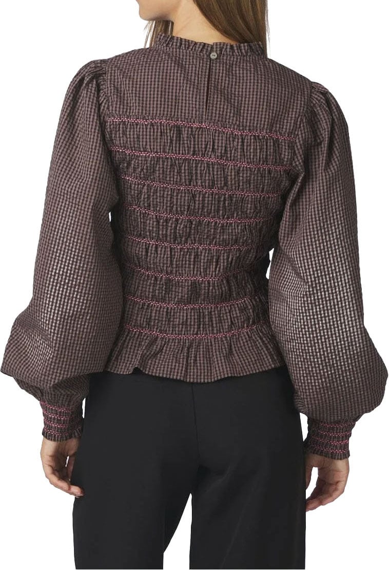 Neo Noir - Oliana Check Blouse - 170534 - 306 Dusty Brown