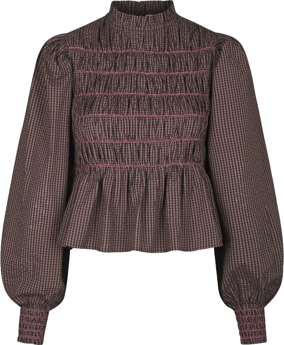 Neo Noir - Oliana Check Blouse - 170534 - 306 Dusty Brown