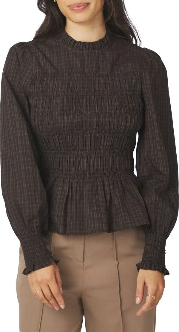 Neo Noir - Possa Big Check Blouse - 170764 - 980 Brown Check