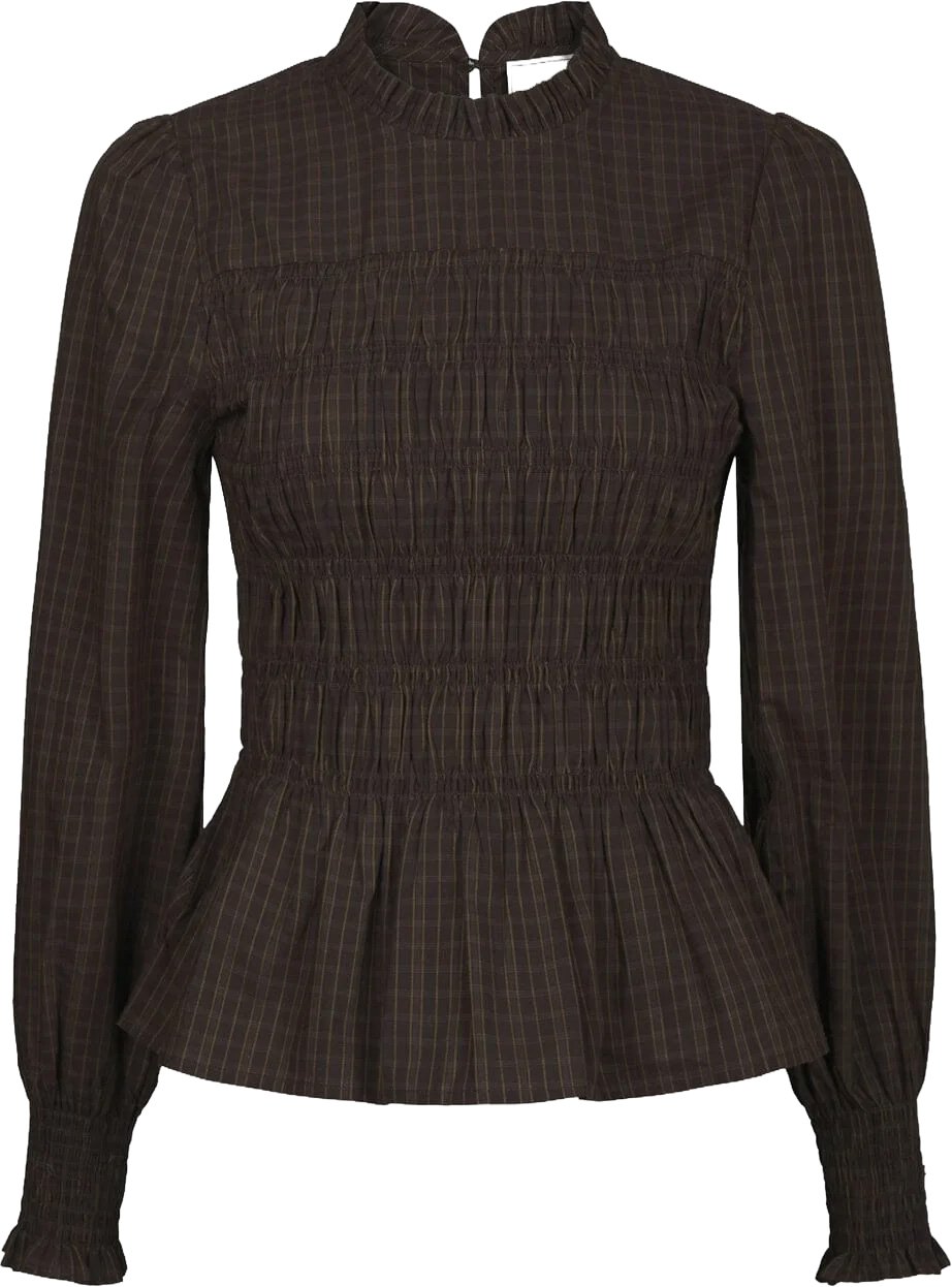 Neo Noir - Possa Big Check Blouse - 170764 - 980 Brown Check