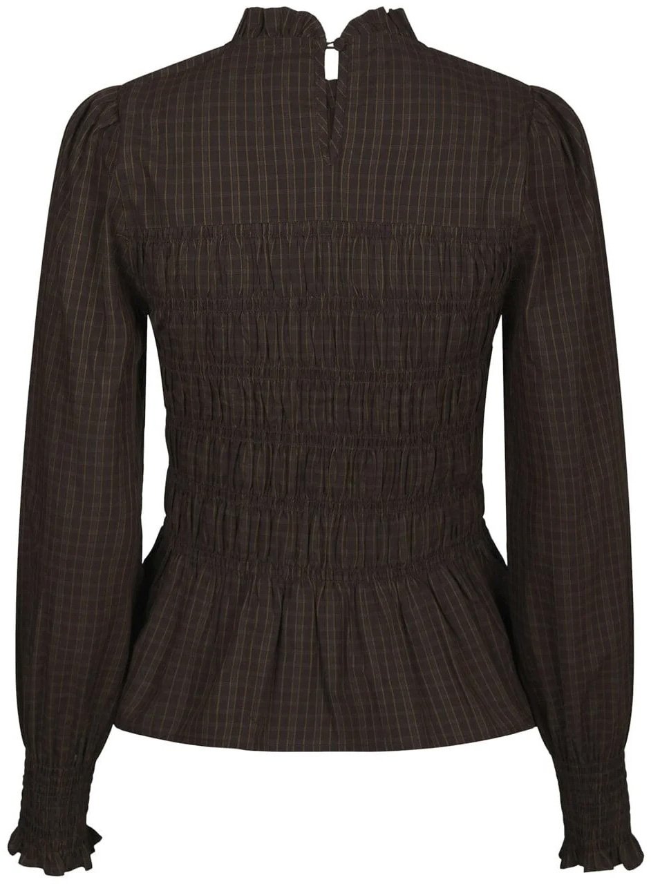 Neo Noir - Possa Big Check Blouse - 170764 - 980 Brown Check