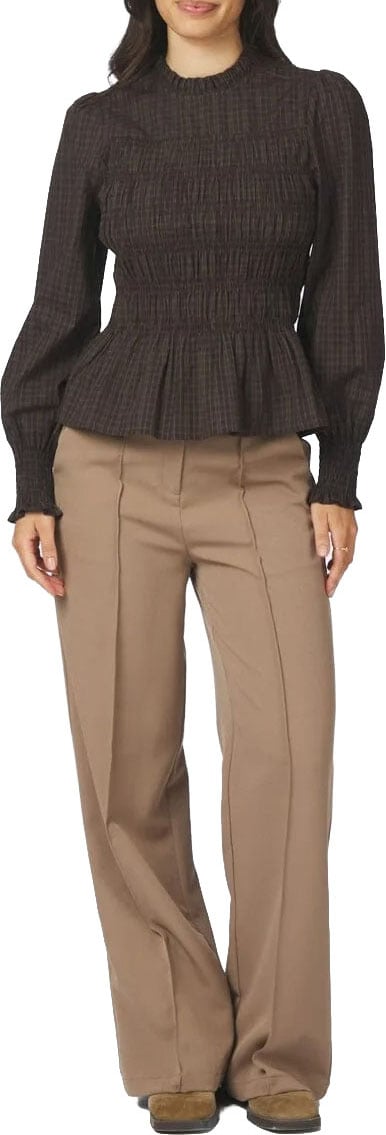 Neo Noir - Possa Big Check Blouse - 170764 - 980 Brown Check