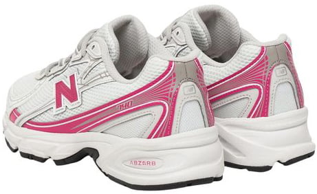 New Balance White Synthetic Athletic Sneakers