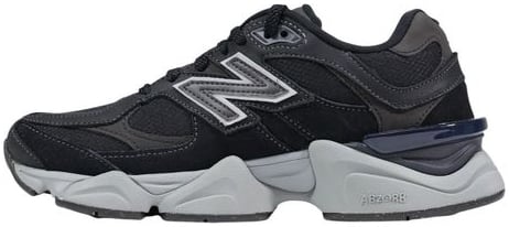 New Balance Black Suede Leather Chunky Sneakers