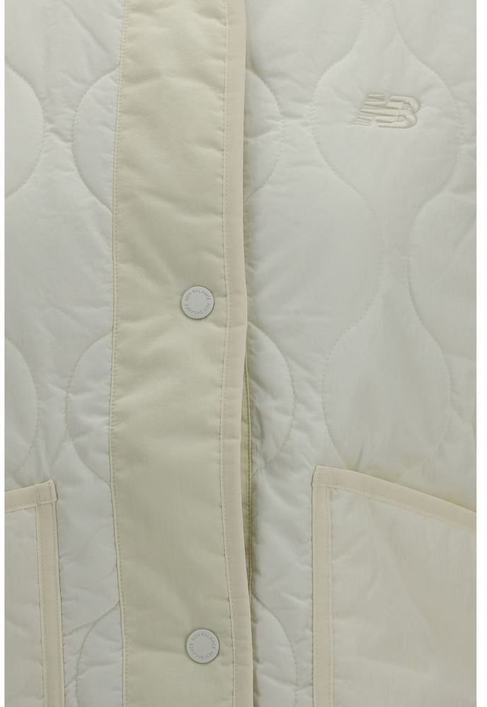 New Balance White Polyamide Sleeveless Jacket