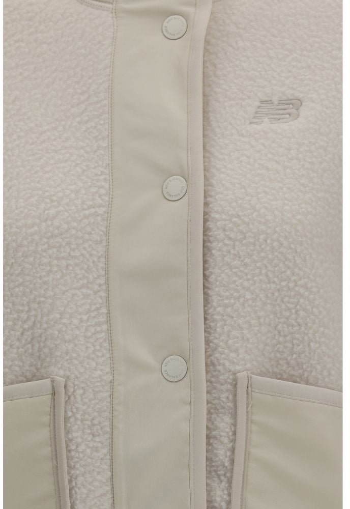 New Balance White Recycled Polyester Shell Jacket