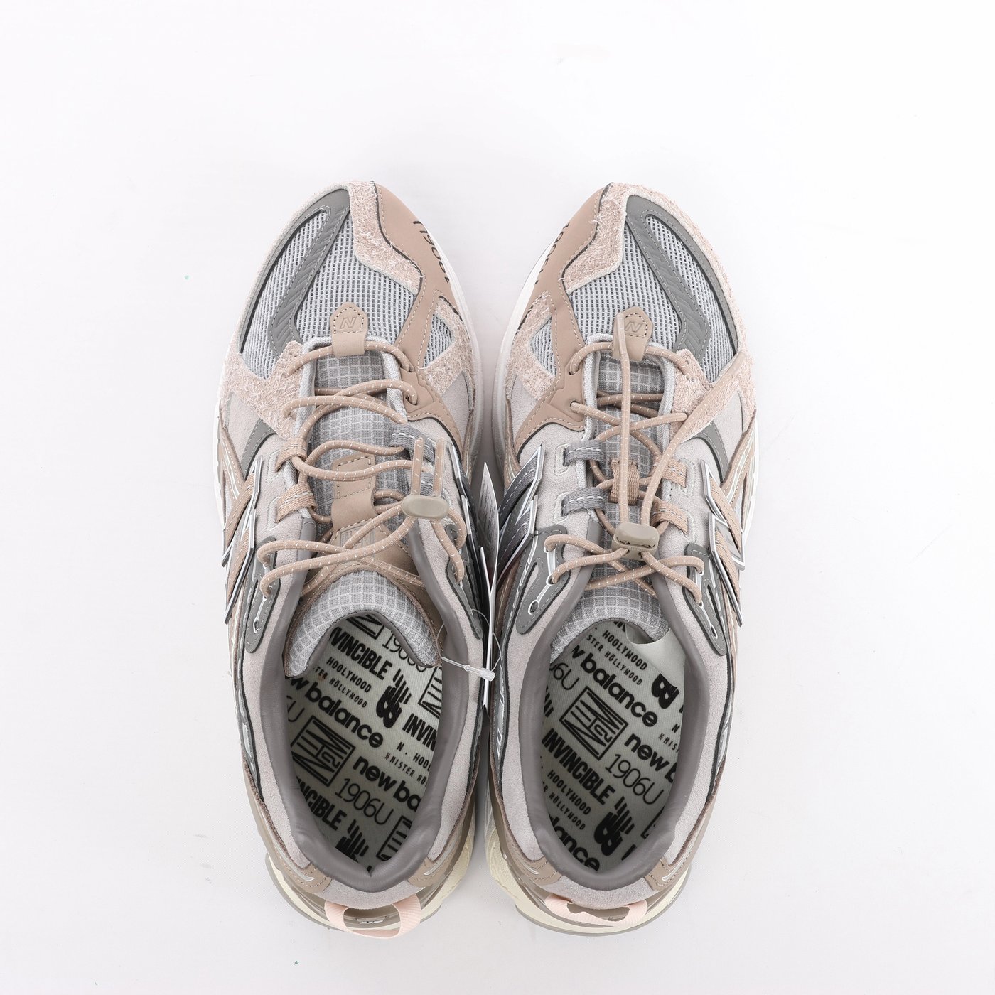 New Balance x N.HOOLYWOOD Leather x Fabric Sneakers in Gray x Brown M1906NIH