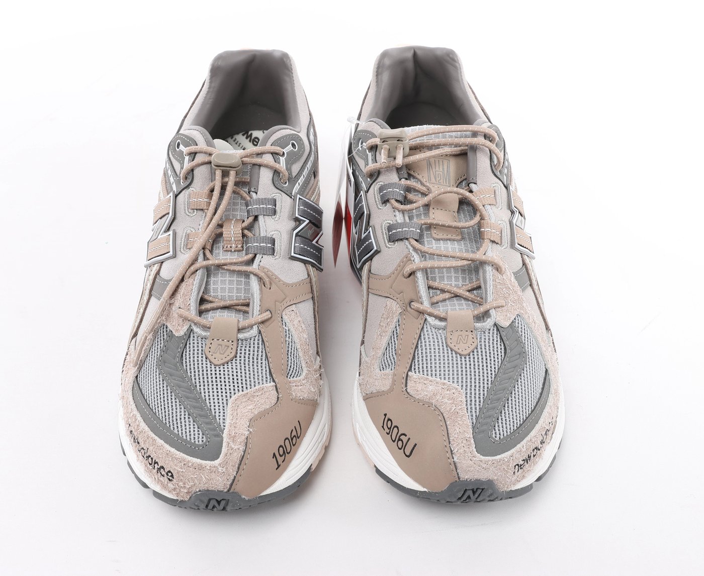 New Balance x N.HOOLYWOOD Leather x Fabric Sneakers in Gray x Brown M1906NIH