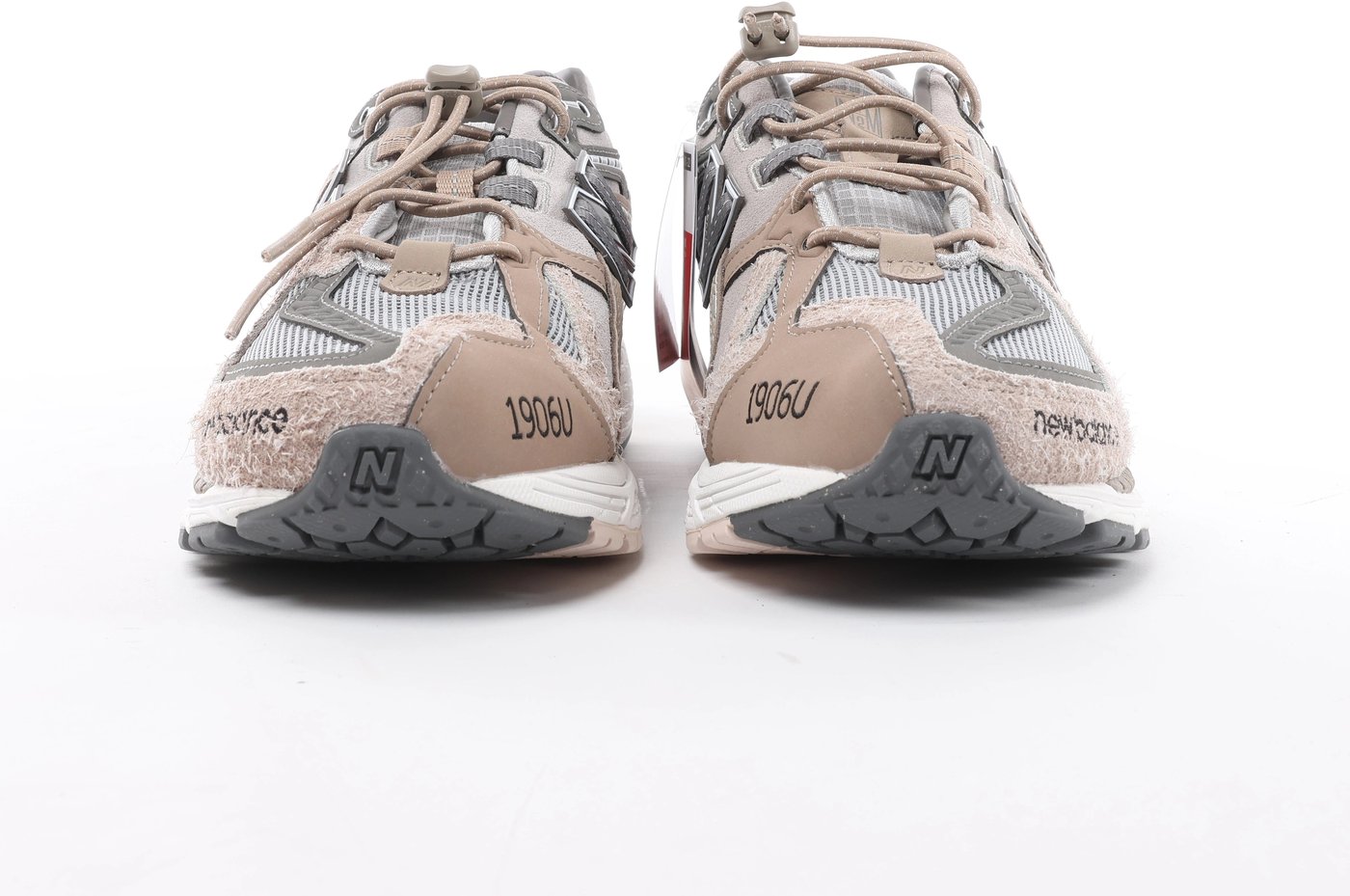 New Balance x N.HOOLYWOOD Leather x Fabric Sneakers in Gray x Brown M1906NIH