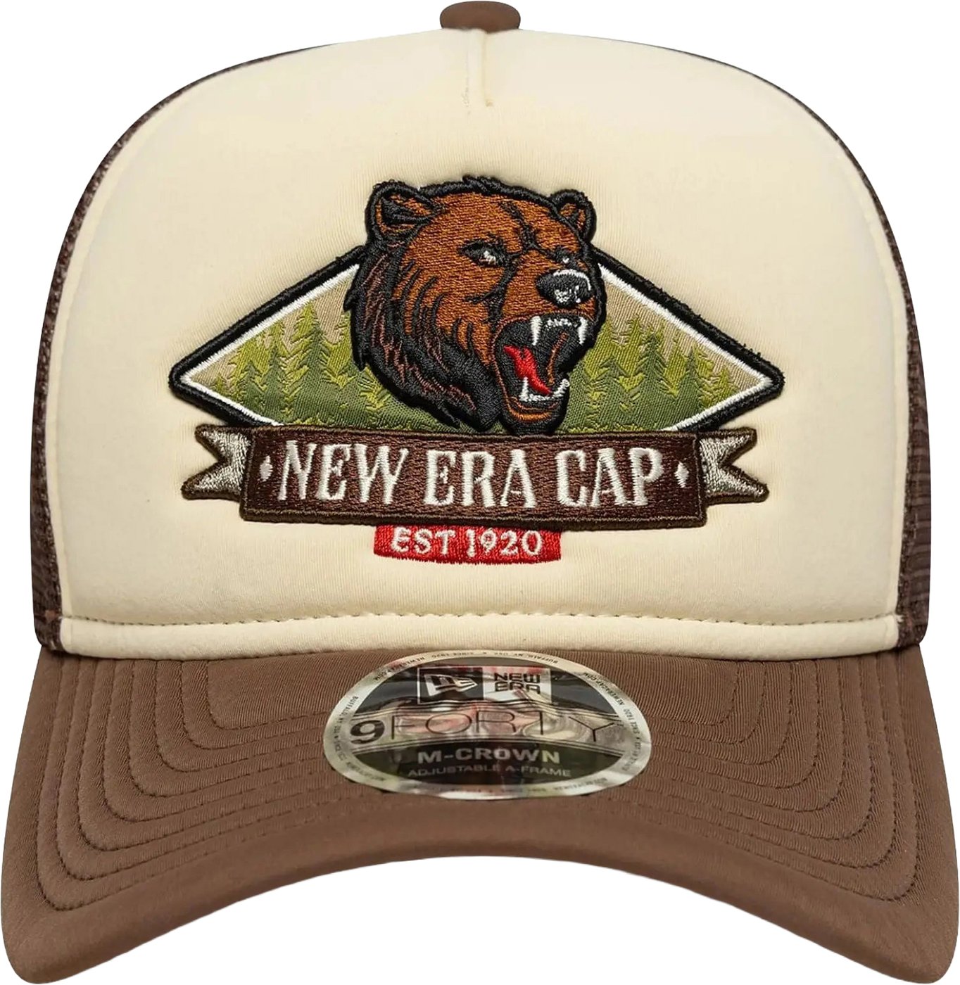 New Era Animal Patch 9Forty M-Crown Trucker Adjustable Cap Bruin