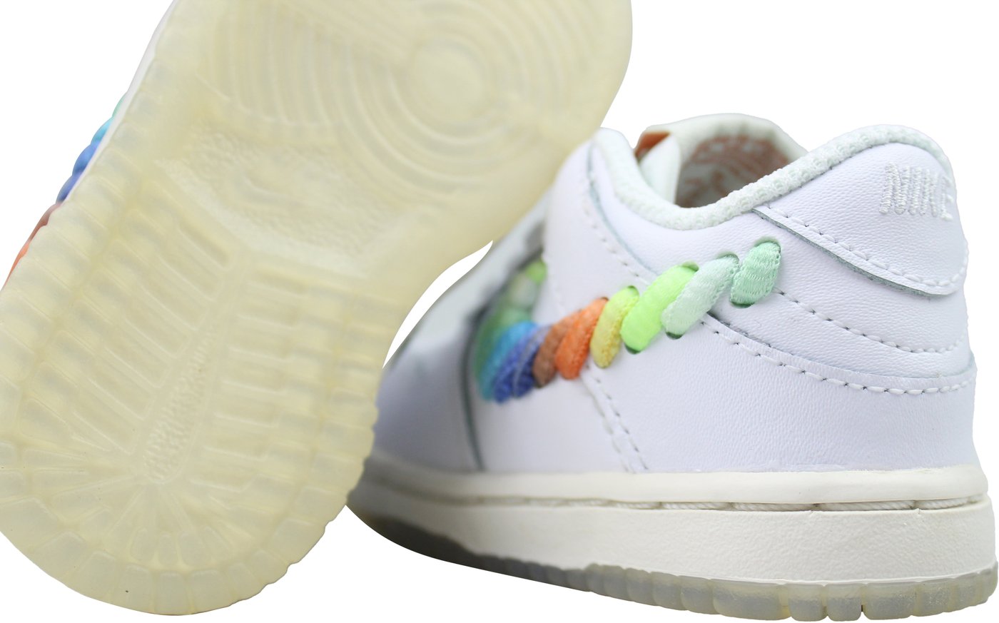 Nike Dunk Low SE Rainbow Lace Swoosh 'Wit' (TD)