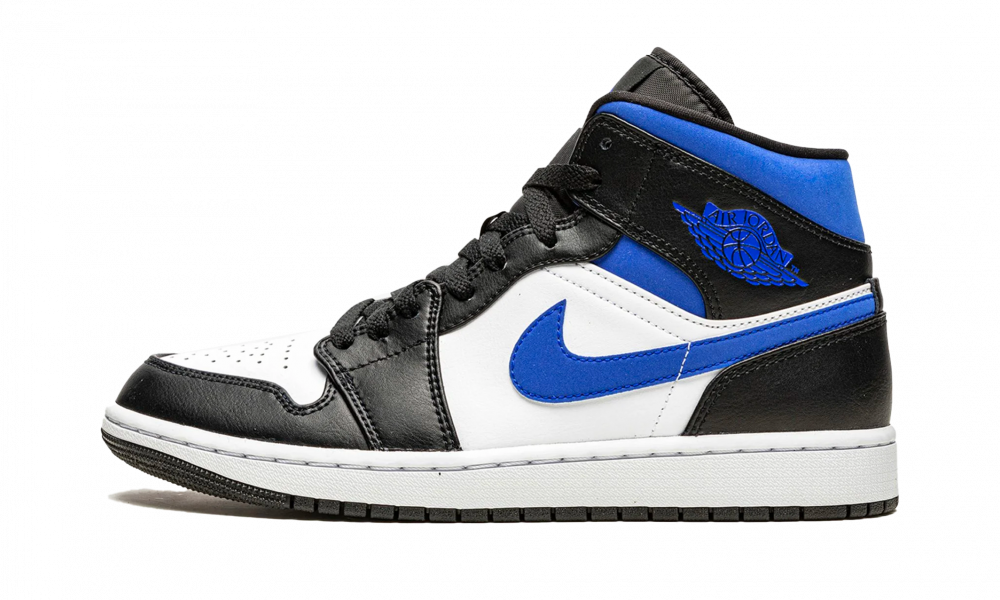 Jordan 1 Mid White Black Racer Blue
