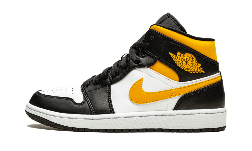 Jordan 1 Mid White Pollen Black