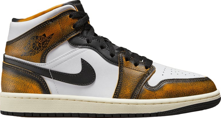 Jordan 1 Mid SE Orange Wear Away