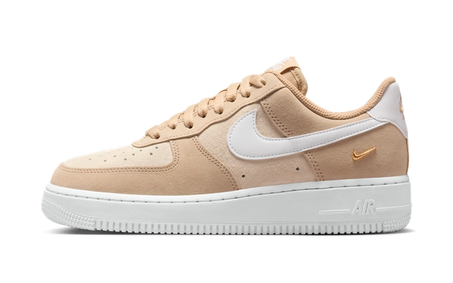 Nike Air Force 1 Low '07 SE Linen Sand Drift Metallic Gold Mini Swoosh (Women's)