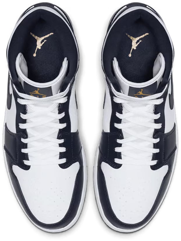 Air Jordan 1 Mid ‘White Metallic Gold Obsidian’