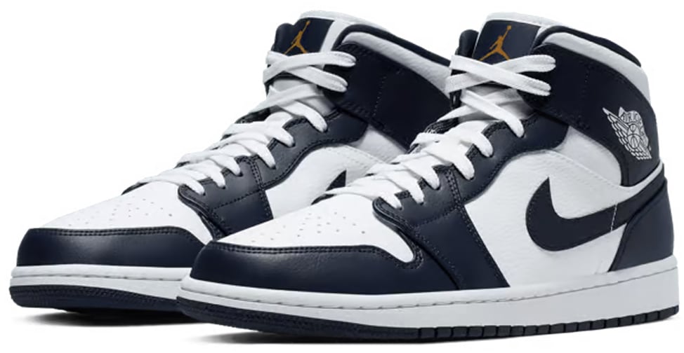 Air Jordan 1 Mid ‘White Metallic Gold Obsidian’