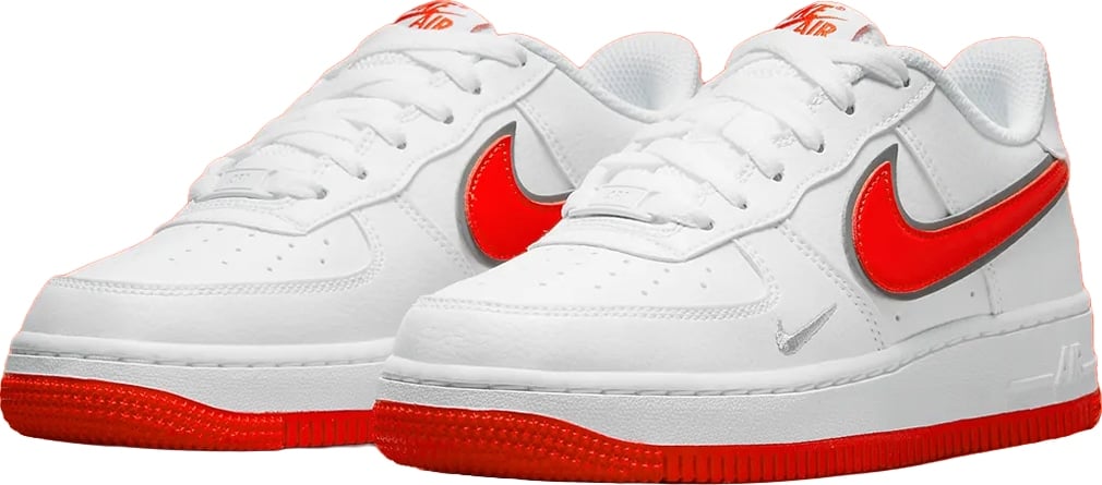 Nike Air Force 1 SE GS 'Mini Swoosh - White Habanero Red' - 38 (ARCHIVE)