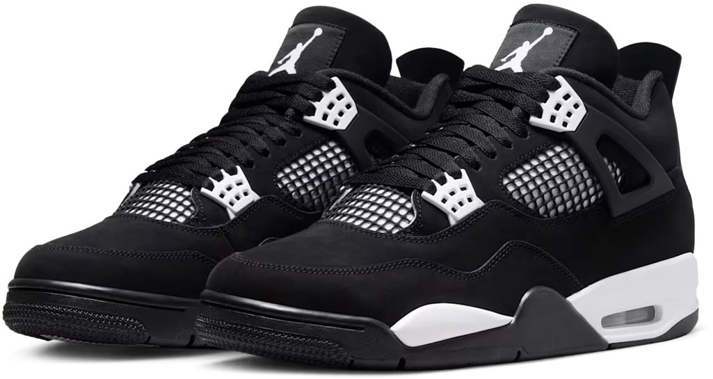 Jordan 4 Retro White Thunder 'Black White'