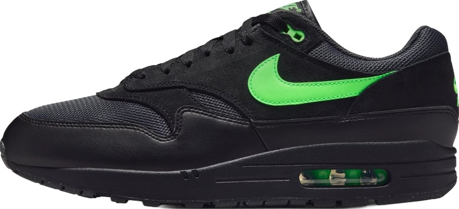 Nike Air Max 1 Essential Black Green Strike 'Black Gray Green'