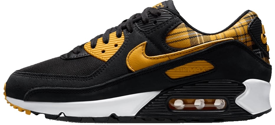 Nike Air Max 90 'Black Yellow Ochre Plaid'