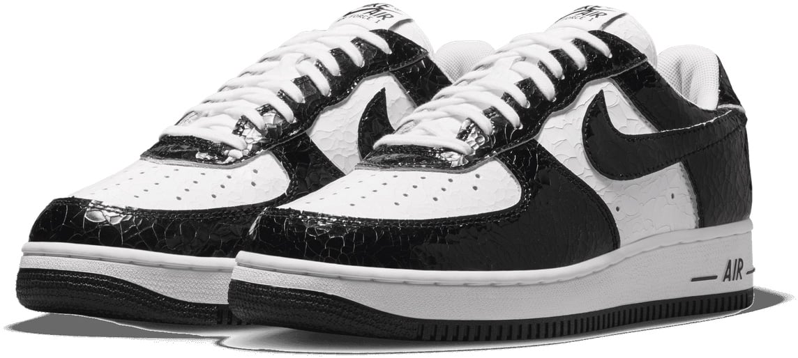 Nike Air Force 1 Low Cracked Leather 'Black White'
