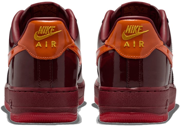 Nike Air Force 1 Low Patent Leather 'Dark Team Red Safety Orange'