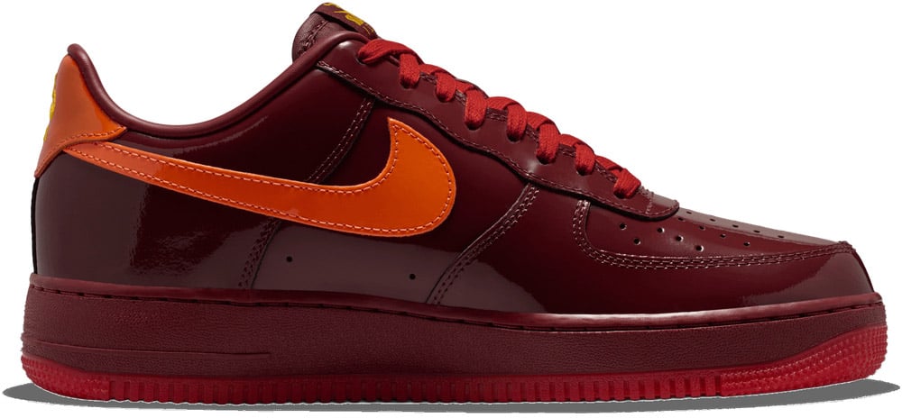 Nike Air Force 1 Low Patent Leather 'Dark Team Red Safety Orange'