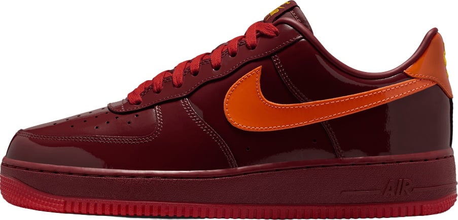 Nike Air Force 1 Low Patent Leather 'Dark Team Red Safety Orange'