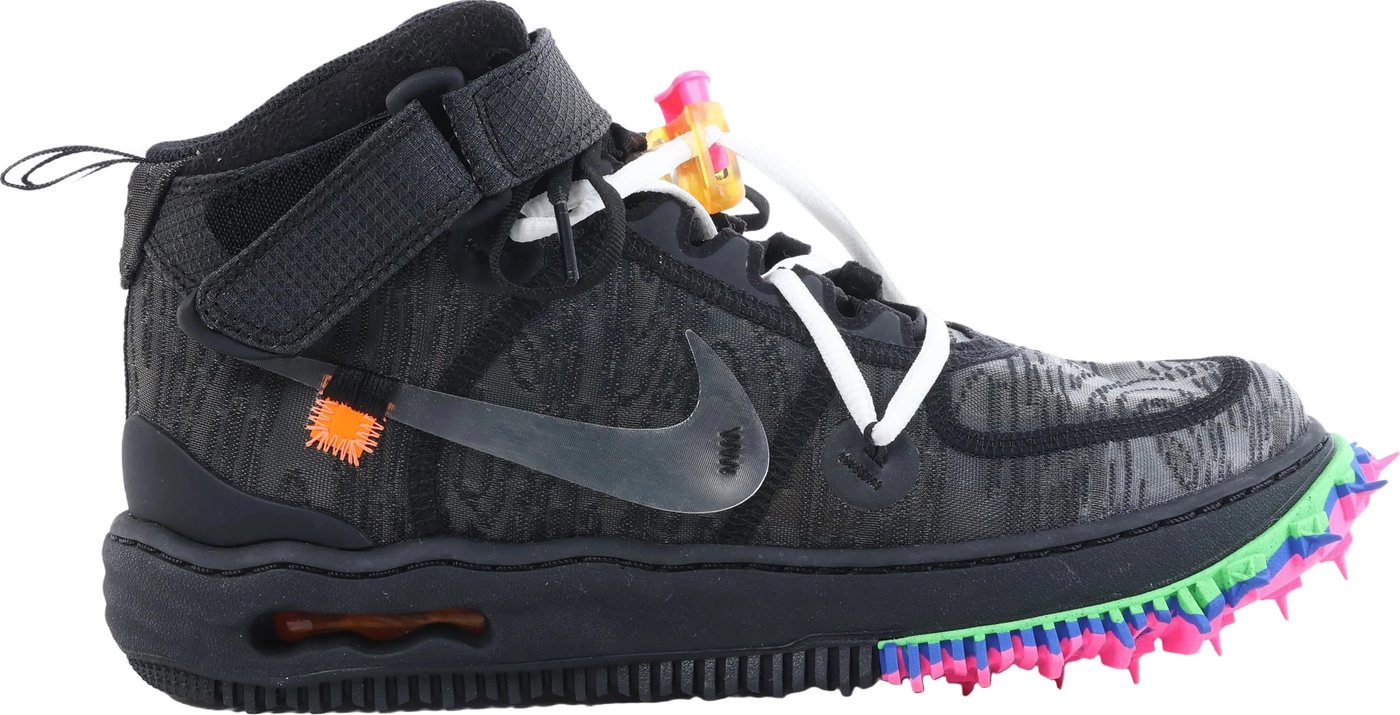 NIKE × OFF-WHITE AIR FORCE 1 MID Mesh High-top Sneakers in Black, Size EU 42