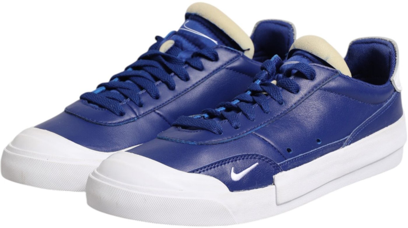 Nike White Blue Lace Up Low Top Drop-Type PRM Sneakers Shoes