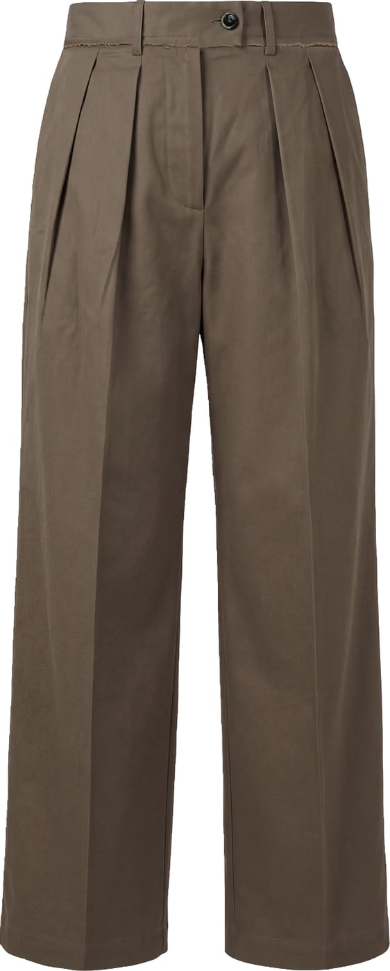 Trousers with creases in cotton