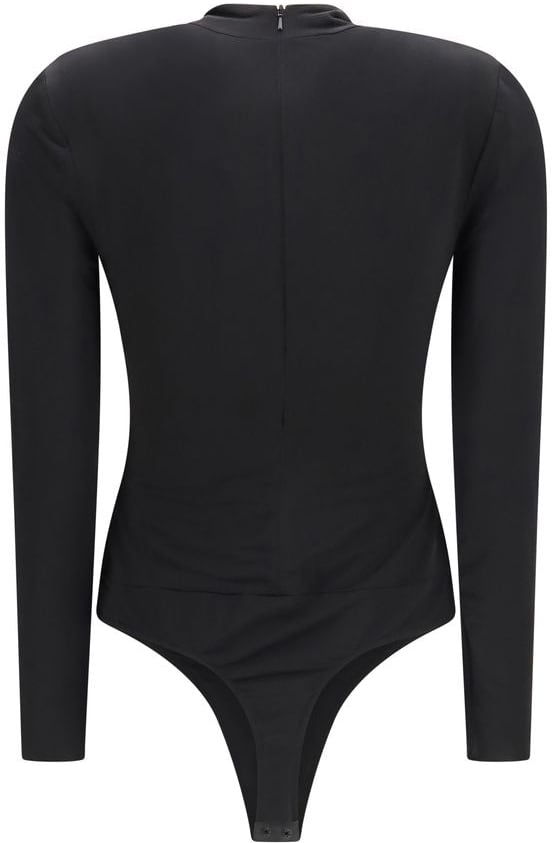 Nissa Black Polyester Bodysuit