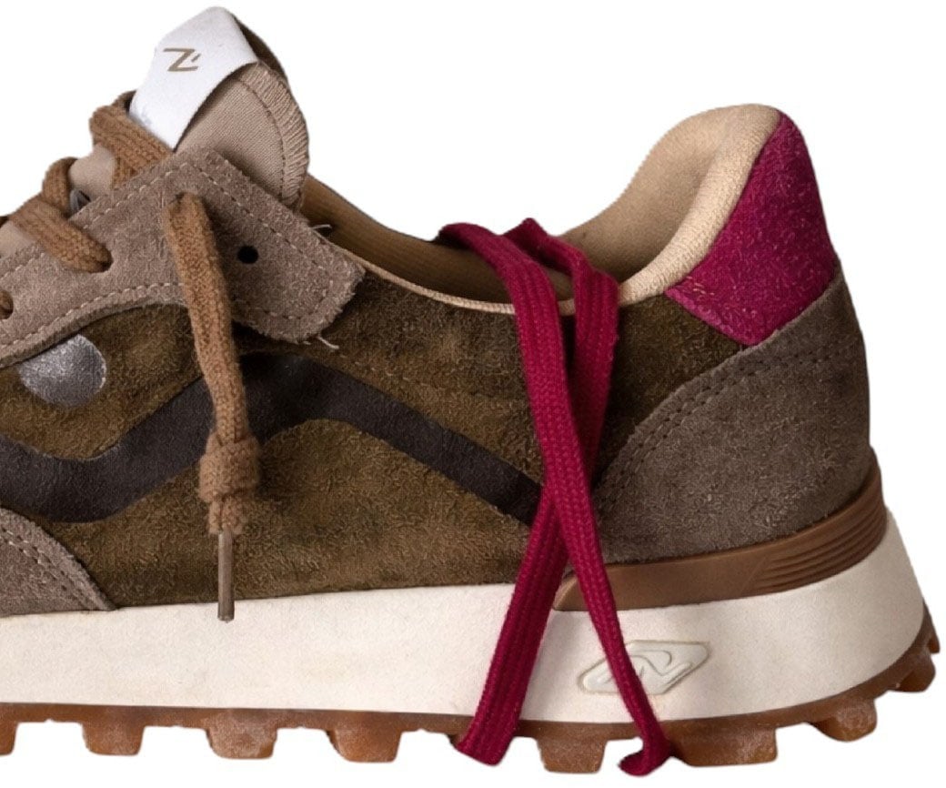 Baskets Veloce suède taupe vert spoiler fuchsia No Map Society Femme NC5 WS110120 113