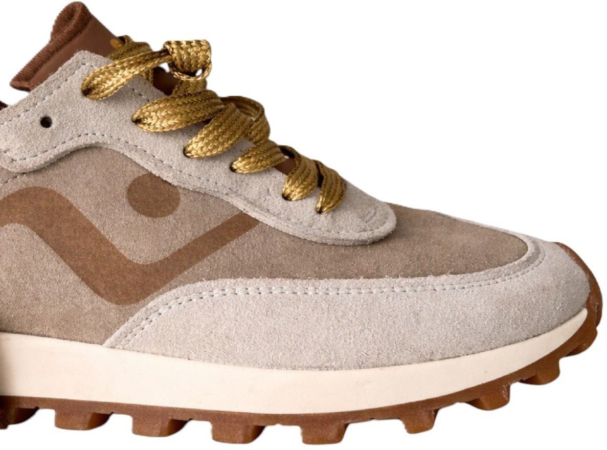 Baskets veloce suède perle greige Spoiler velours No Map Society Femme NC5 WS120140 053
