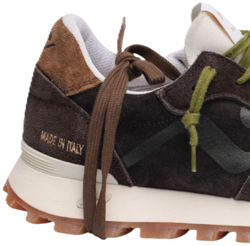 Baskets Veloce suède choco lacets pistache No Map Society Femme NC5 MS110120 122