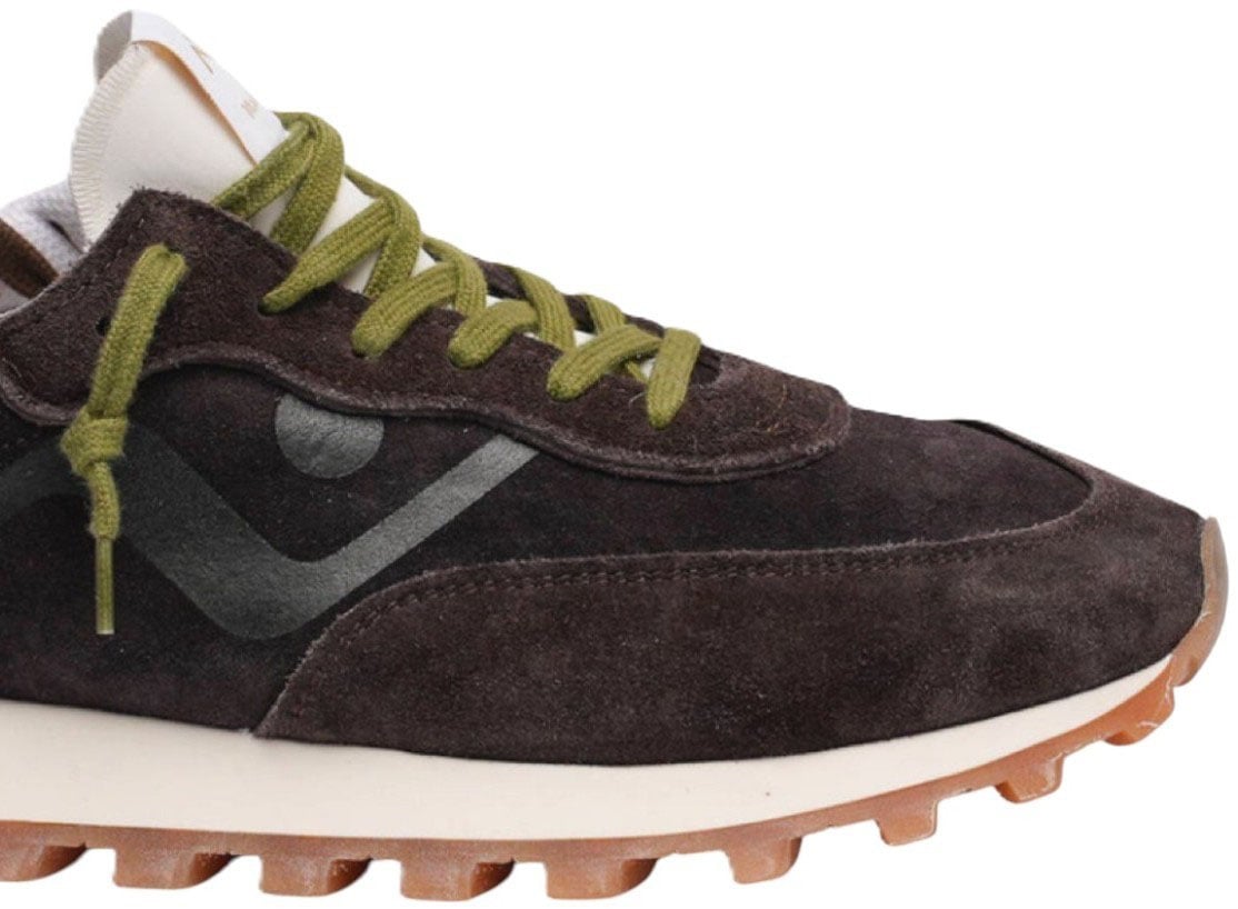 Baskets Veloce suède choco lacets pistache No Map Society Femme NC5 MS110120 122