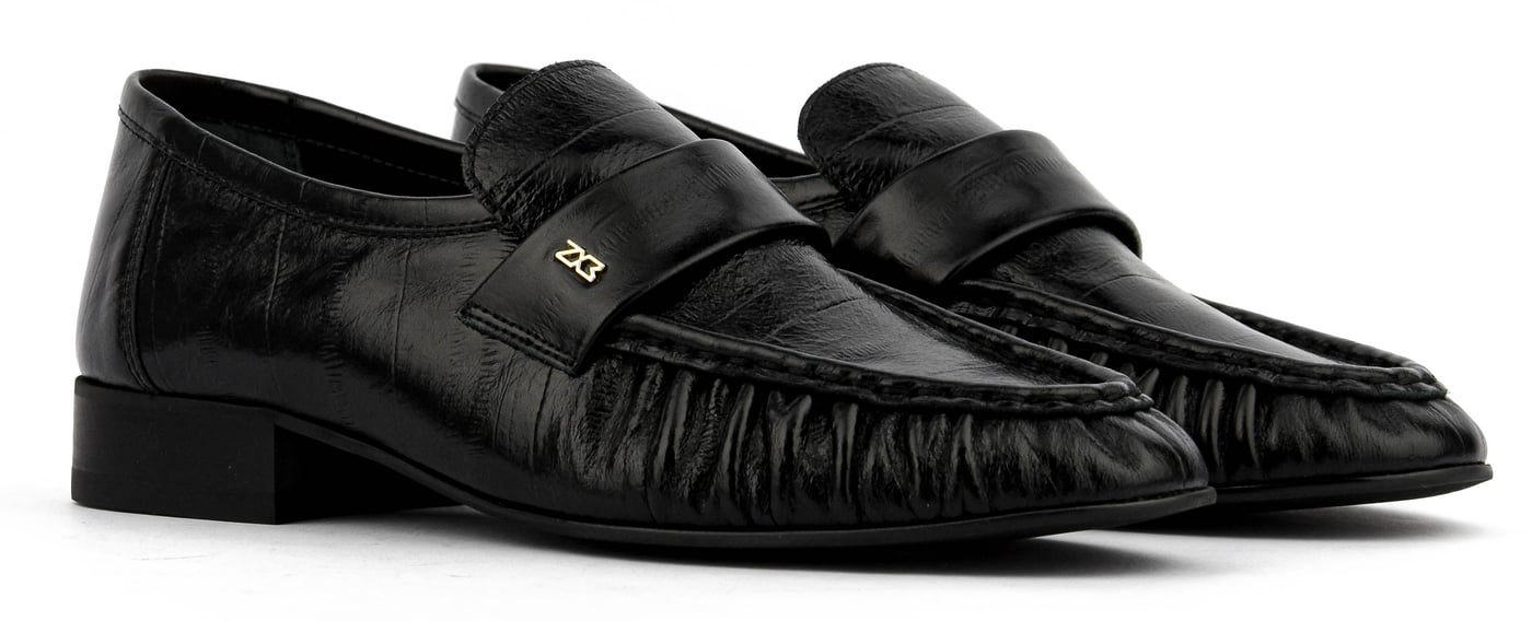 Swifty Black Eel Leather