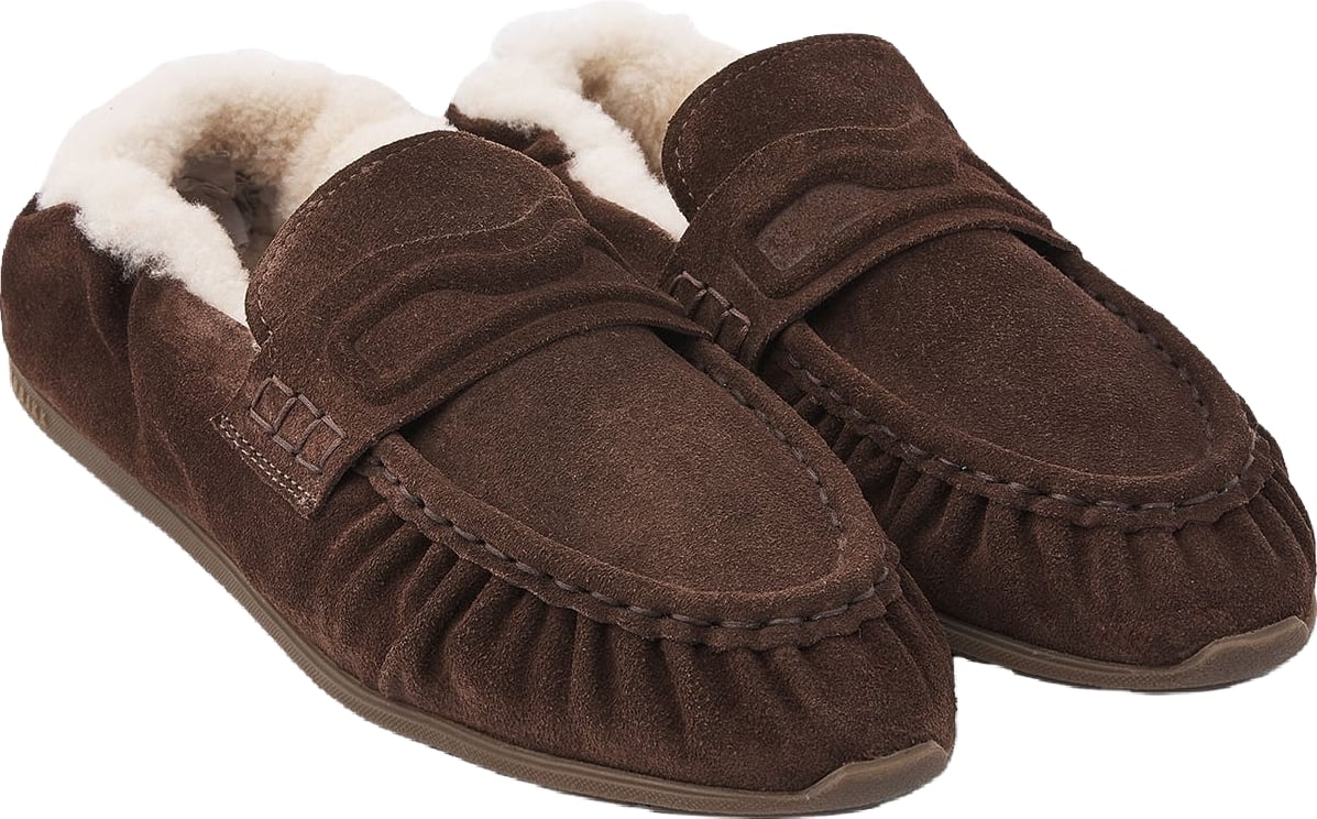 Dames Riley Mio Fur sneaker met bont Bruin