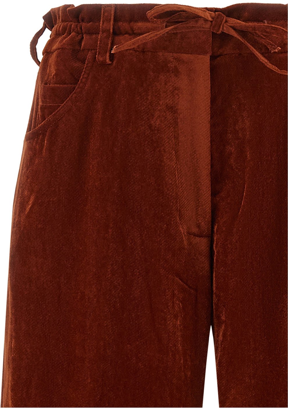 NUDE Red Viscose Casual Pants