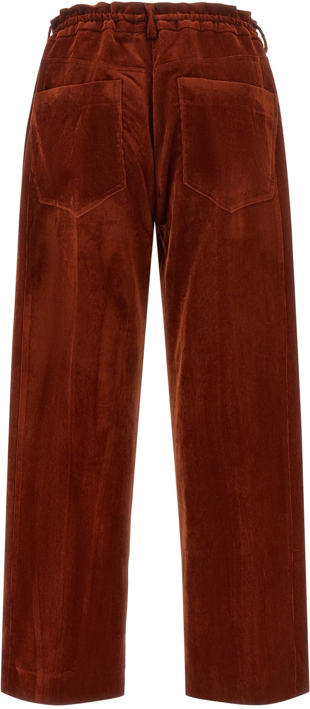 NUDE Red Viscose Casual Pants