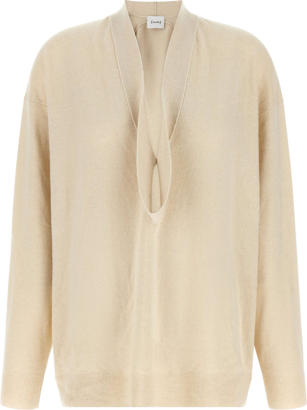 Nude Beige Ring Neck Sweater